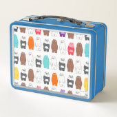 熊の熊のカラフル柄 メタルランチボックス (裏面)