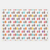 熊の熊のカラフル柄 ラッピングペーパーシート (正面)