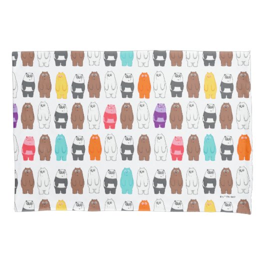 熊の熊のカラフル柄 枕カバー (正面)