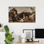 熊の狩りまたは犬と熊の戦い ポスター (ホームオフィス)