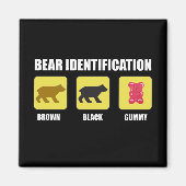熊の識別おもしろい マグネット (正面)