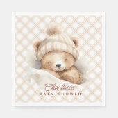 熊の赤ちゃんシャワーを嗅ぎ回る スタンダードランチョンナプキン (正面)