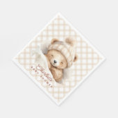 熊の赤ちゃんシャワーを嗅ぎ回る スタンダードランチョンナプキン (角)