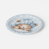 熊の赤ちゃんシャワーを嗅ぎ回る ペーパープレート (アングル)