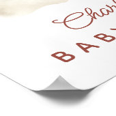 熊の赤ちゃんシャワー歓迎サインを寄り添う ポスター (角)