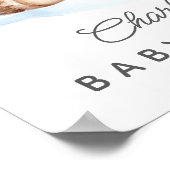 熊の赤ちゃんシャワー歓迎サインを寄り添う ポスター (角)