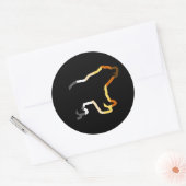 熊の輪郭 ラウンドシール (封筒)