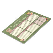 熊の週間プランナー(子供用、お名前入り) ノートパッド (アングル)