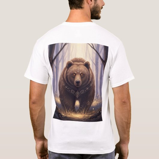 熊の霊の守護者Tシャツ Tシャツ (裏面)