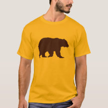 熊のTシャツ　茶色のシルエット