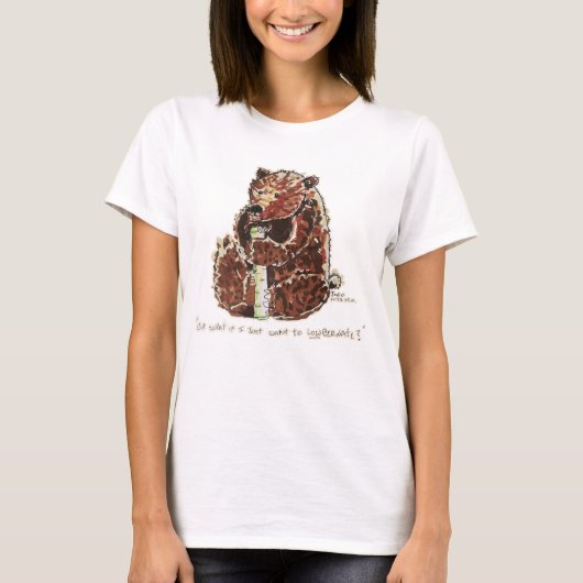 熊は冬眠を深く考える Tシャツ (正面)