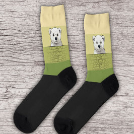 熊は壁を見て、砂漠の木 ソックス