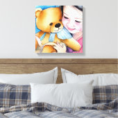 熊を抱き締める キャンバスプリント (インサイチュ (寝室))