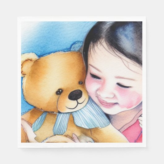 熊を抱き締める スタンダードランチョンナプキン (正面)