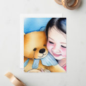 熊を抱き締める ノートカード (正面/裏面インサイチュ)