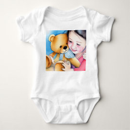 熊を抱き締める ベビーボディスーツ