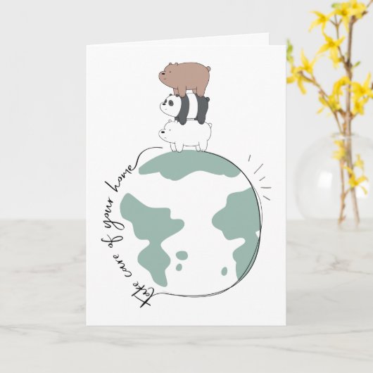 熊を裸で気に家を取れ カード (黄色い花)