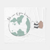 熊を裸で気に家を取れ フリースブランケット (正面(横))