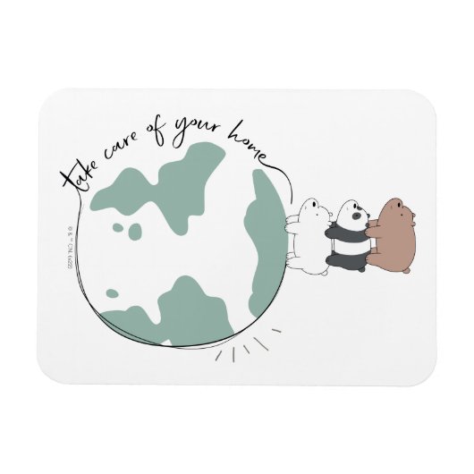 熊を裸で気に家を取れ マグネット (横)