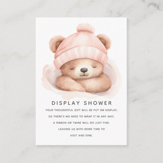 熊ギフト表示シャワー囲いカードを寄り添う エンクロージャーカード (正面)