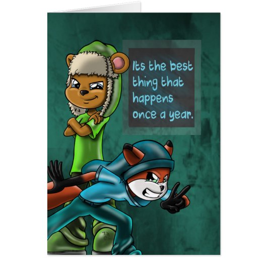 熊クールとキツネ動物誕生日 (正面)