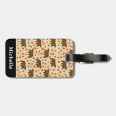 熊パーソナライズされた花柄 ラゲッジタグ (裏面横)