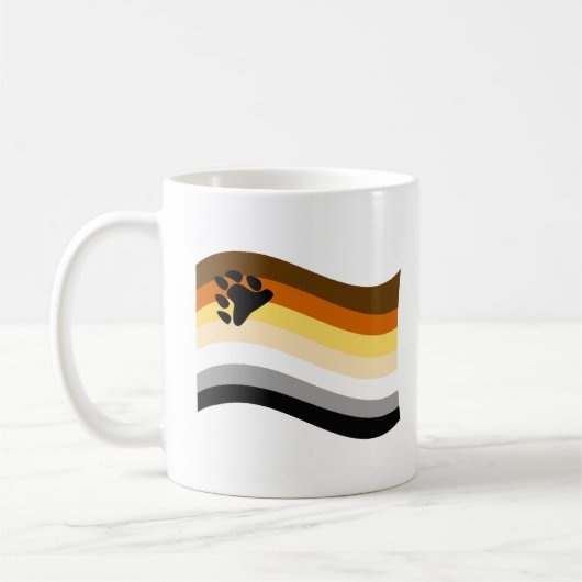 熊プライド パウ波状旗 コーヒーマグカップ (左)