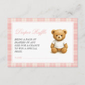 熊モダン名門私立校風の赤ちゃんシャワーおむつラッフル エンクロージャーカード (正面)