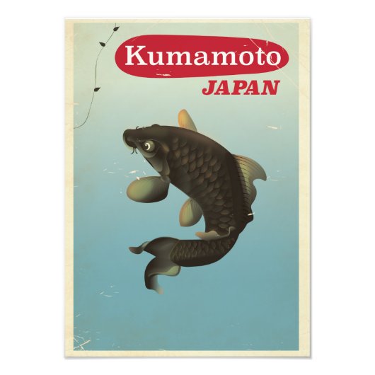 熊本 日本 レトロ 旅行 ポスター (正面)
