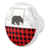 熊素朴と赤バッファロープレイドカントリーウッズ セラミックノブ (右)