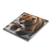 熊素朴と魚 タイル (側面)