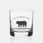 熊素朴のパーソナライズされた姓 ウイスキーグラス (正面)