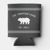 熊素朴のパーソナライズされた姓 缶クーラー (正面)