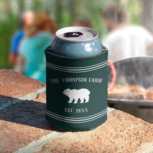 熊素朴のパーソナライズされた姓 缶クーラー