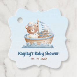 熊航海のメッセージカード- Boy Baby Shower フェイバータグ