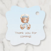 熊航海のメッセージカード- Boy Baby Shower フェイバータグ (裏面)