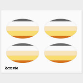 熊誇りを持った 楕円形シール (シート)