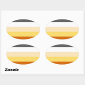 熊誇りを持った 楕円形シール (シート)