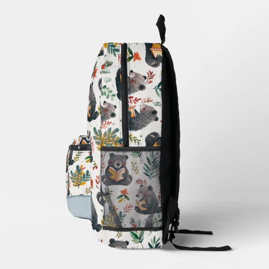 熊頭が切れると森の子供新学期 プリントバックパック (右)