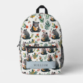 熊頭が切れると森の子供新学期 プリントバックパック (正面)