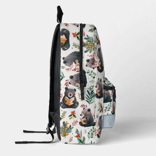 熊頭が切れると森の子供新学期 プリントバックパック (左)