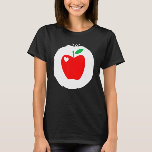 熊頭が切れる気にハート衣裳頭が切れる場のハート Tシャツ (正面)