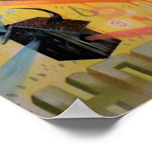 熊飛んでいる頭 ポスター (角)