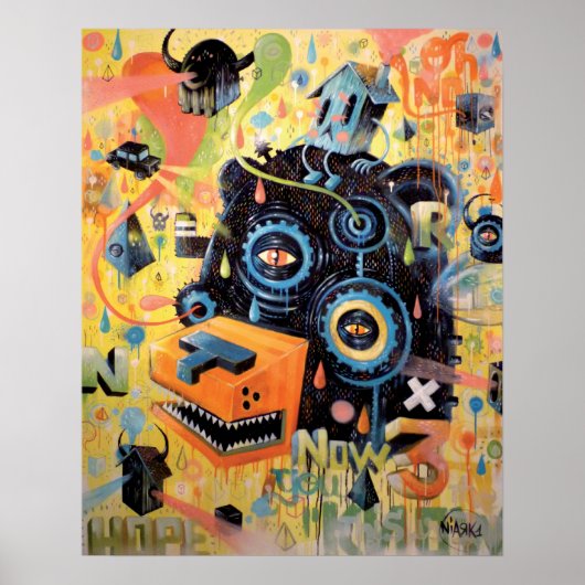 熊飛んでいる頭 ポスター (正面)