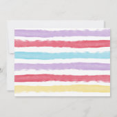 熊(くま)、一角獣(ユニコーン)、虹の赤ちゃんシャワー 招待状 (裏面)