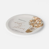 熊,ベージュ風船,熱気球,赤ちゃんシャワー ペーパープレート (アングル)