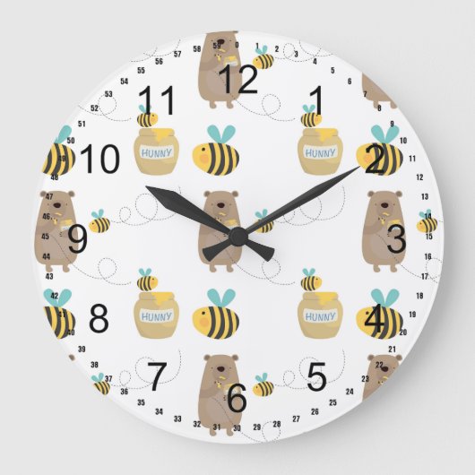 熊 ラージ壁時計 (正面)