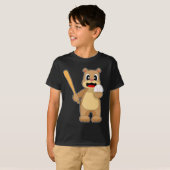 熊 野球 野球バット Tシャツ (正面フル)