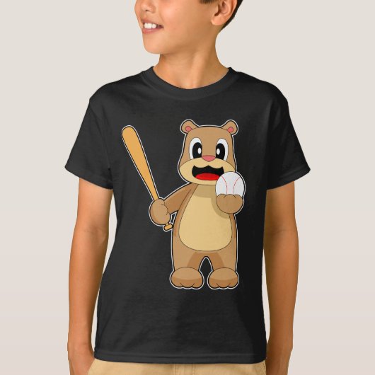 熊 野球 野球バット Tシャツ (正面)