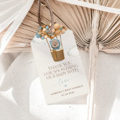 熊,青い風船,熱気球,赤ちゃんシャワー ギフトタグ